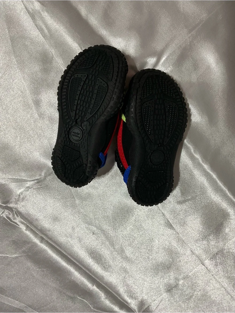 wonder nation Black Sneakers with Neon Green, Blue & Red Accents